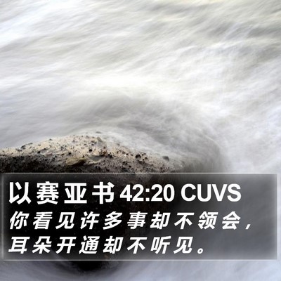 以 赛 亚 书 42:20 CUVS Bible Verse Image