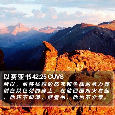以 赛 亚 书 42:25 CUVS Bible Verse Image
