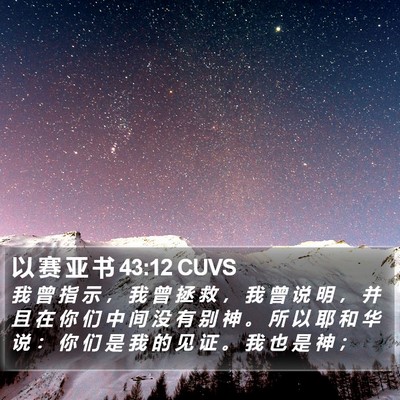 以 赛 亚 书 43:12 CUVS Bible Verse Image