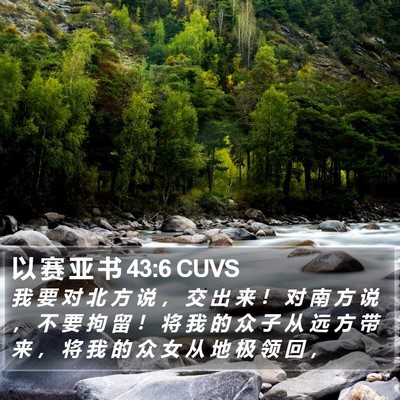以 赛 亚 书 43:6 CUVS Bible Verse Image