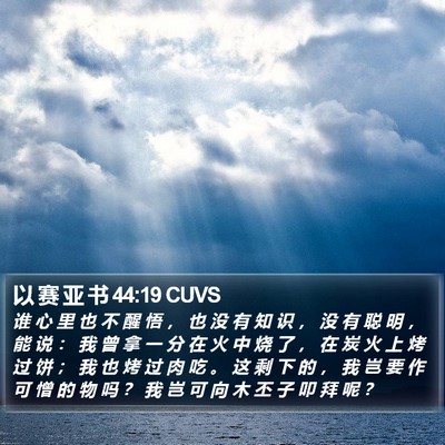 以 赛 亚 书 44:19 CUVS Bible Verse Image