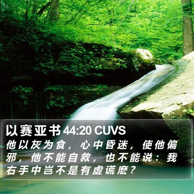 以 赛 亚 书 44:20 CUVS Bible Verse Image