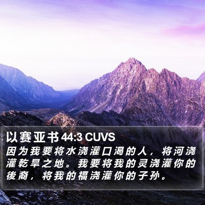 以 赛 亚 书 44:3 CUVS Bible Verse Image