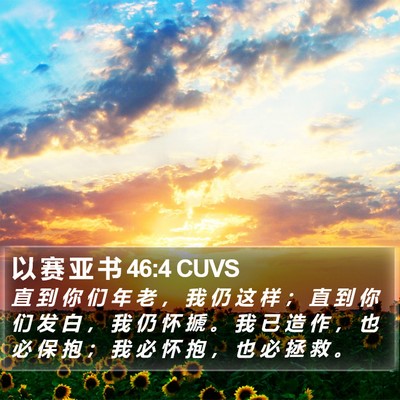 以 赛 亚 书 46:4 CUVS Bible Verse Image