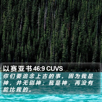以 赛 亚 书 46:9 CUVS Bible Verse Image