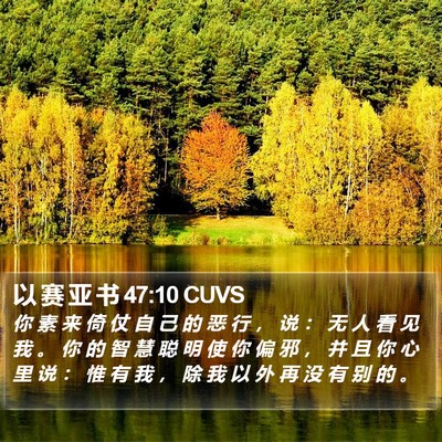以 赛 亚 书 47:10 CUVS Bible Verse Image