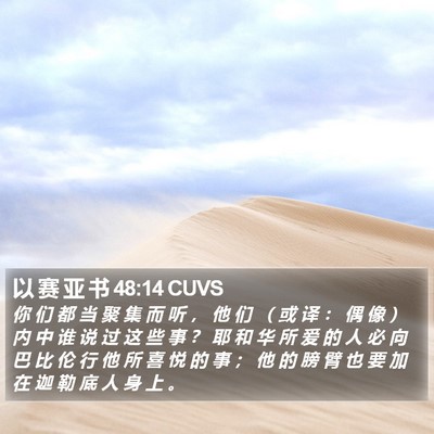 以 赛 亚 书 48:14 CUVS Bible Verse Image
