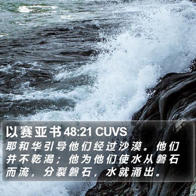以 赛 亚 书 48:21 CUVS Bible Verse Image