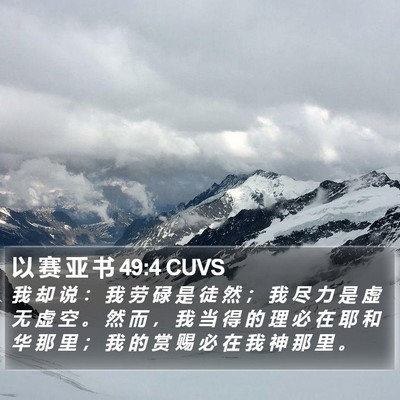 以 赛 亚 书 49:4 CUVS Bible Verse Image