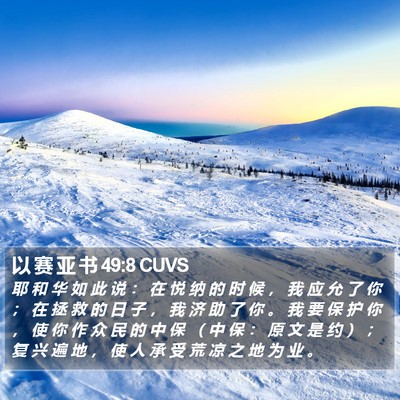 以 赛 亚 书 49:8 CUVS Bible Verse Image