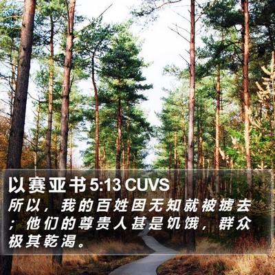 以 赛 亚 书 5:13 CUVS Bible Verse Image