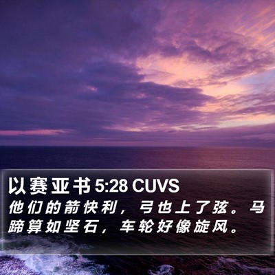 以 赛 亚 书 5:28 CUVS Bible Verse Image