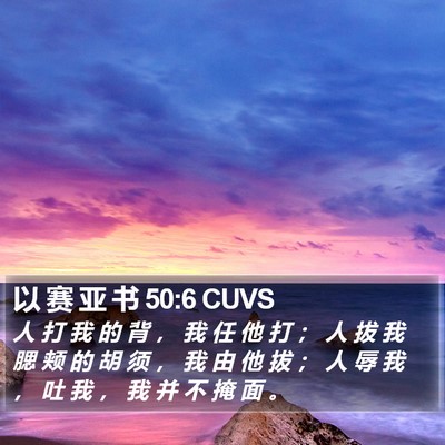 以 赛 亚 书 50:6 CUVS Bible Verse Image