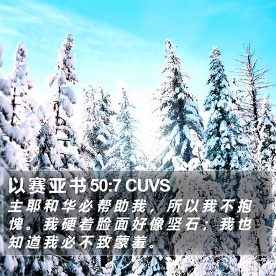 以 赛 亚 书 50:7 CUVS Bible Verse Image