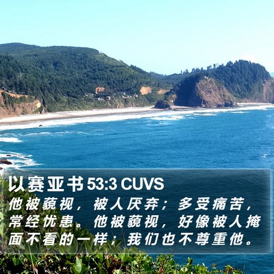 以 赛 亚 书 53:3 CUVS Bible Verse Image