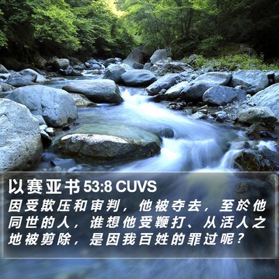 以 赛 亚 书 53:8 CUVS Bible Verse Image