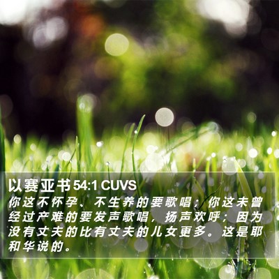 以 赛 亚 书 54:1 CUVS Bible Verse Image