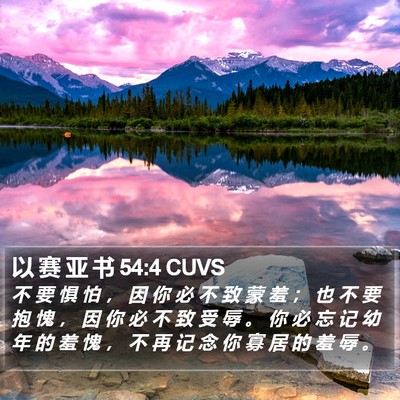 以 赛 亚 书 54:4 CUVS Bible Verse Image