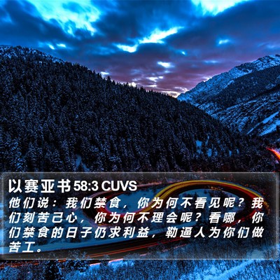以 赛 亚 书 58:3 CUVS Bible Verse Image