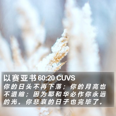 以 赛 亚 书 60:20 CUVS Bible Verse Image