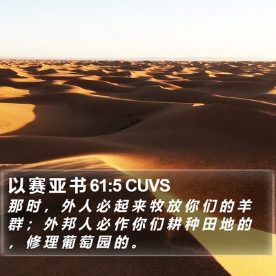 以 赛 亚 书 61:5 CUVS Bible Verse Image