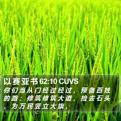 以 赛 亚 书 62:10 CUVS Bible Verse Image