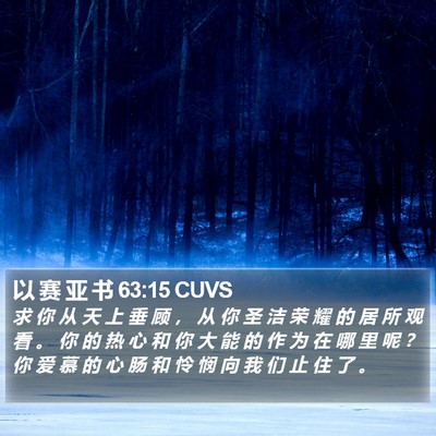 以 赛 亚 书 63:15 CUVS Bible Verse Image