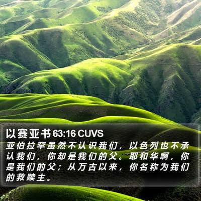 以 赛 亚 书 63:16 CUVS Bible Verse Image