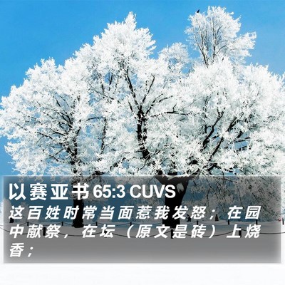以 赛 亚 书 65:3 CUVS Bible Verse Image