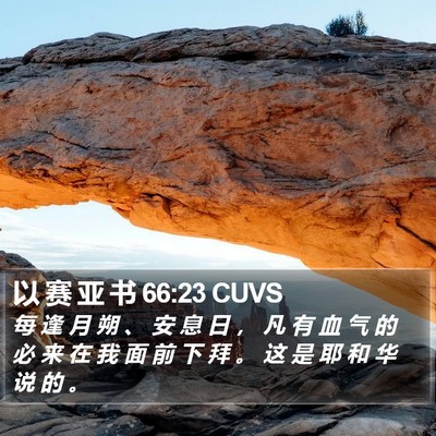 以 赛 亚 书 66:23 CUVS Bible Verse Image