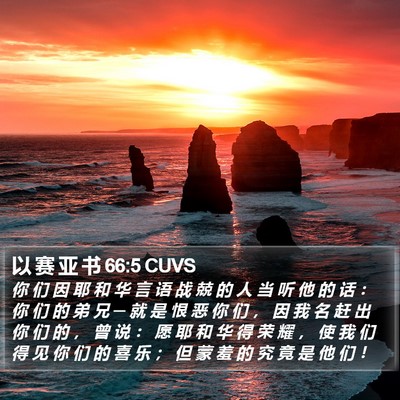 以 赛 亚 书 66:5 CUVS Bible Verse Image