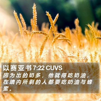 以 赛 亚 书 7:22 CUVS Bible Verse Image