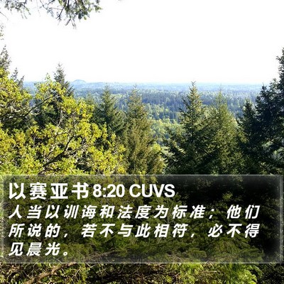 以 赛 亚 书 8:20 CUVS Bible Verse Image