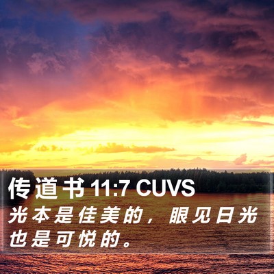 传 道 书 11:7 CUVS Bible Verse Image