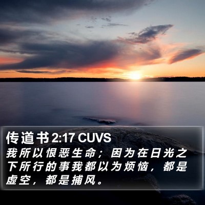 传 道 书 2:17 CUVS Bible Verse Image