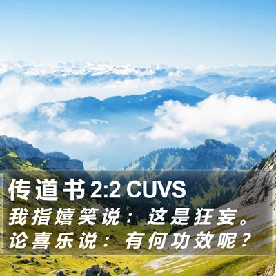传 道 书 2:2 CUVS Bible Verse Image