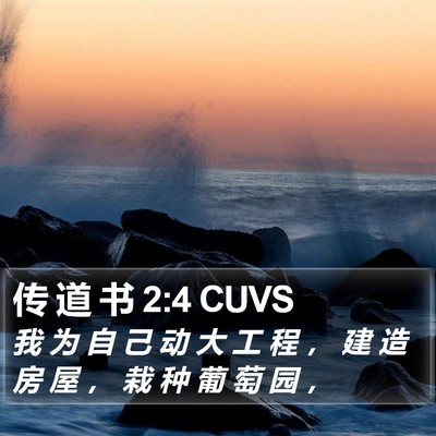 传 道 书 2:4 CUVS Bible Verse Image