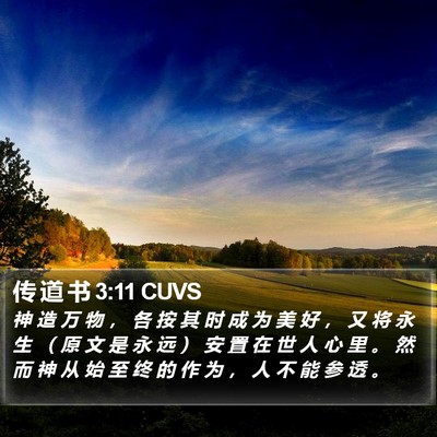 传 道 书 3:11 CUVS Bible Verse Image