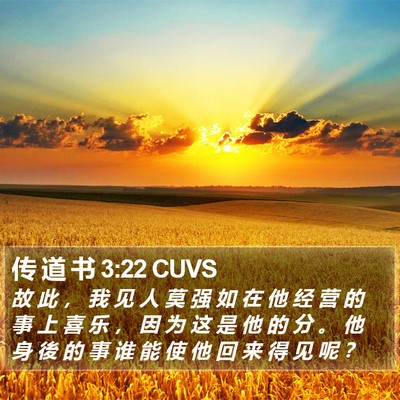 传 道 书 3:22 CUVS Bible Verse Image