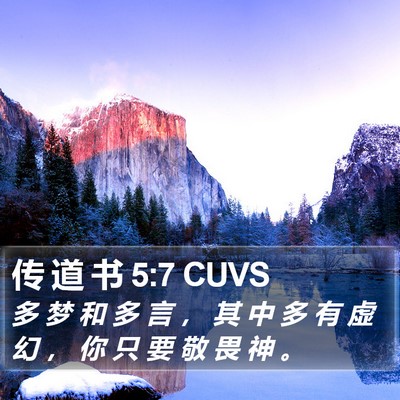 传 道 书 5:7 CUVS Bible Verse Image