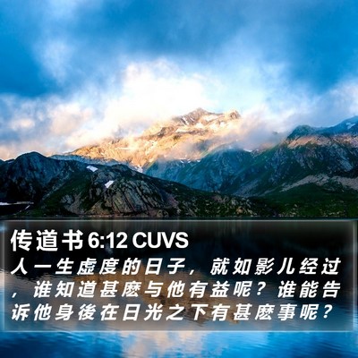传 道 书 6:12 CUVS Bible Verse Image