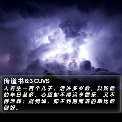 传 道 书 6:3 CUVS Bible Verse Image