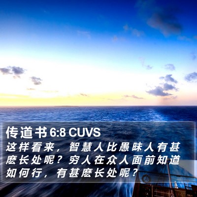 传 道 书 6:8 CUVS Bible Verse Image