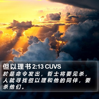 但 以 理 书 2:13 CUVS Bible Verse Image
