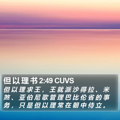 但 以 理 书 2:49 CUVS Bible Verse Image