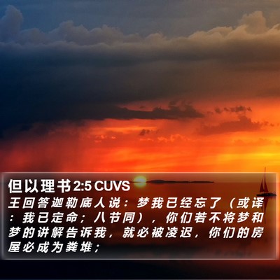 但 以 理 书 2:5 CUVS Bible Verse Image