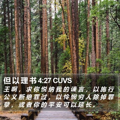 但 以 理 书 4:27 CUVS Bible Verse Image