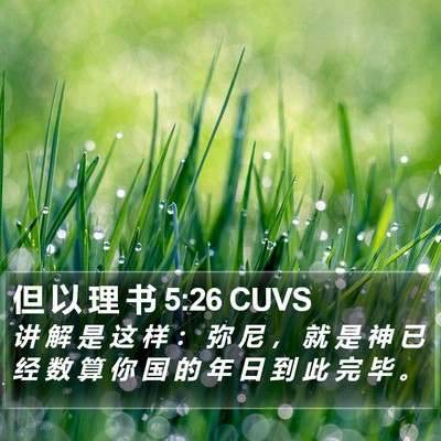 但 以 理 书 5:26 CUVS Bible Verse Image