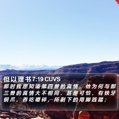 但 以 理 书 7:19 CUVS Bible Verse Image