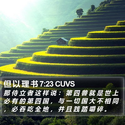 但 以 理 书 7:23 CUVS Bible Verse Image